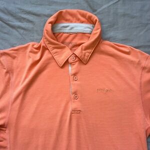 PATAGONIA Polo Shirt Men's Small Worn Wear Peach Performance Golf Stretch Active
